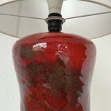 Red ceramic table lamp from the 70s