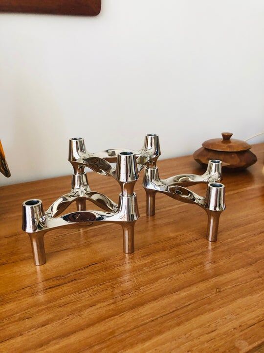 Set of 3 BMF metal candle holders