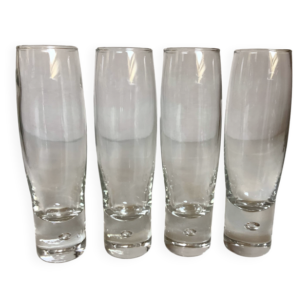 4 flûtes bulle au pied style kosta boda