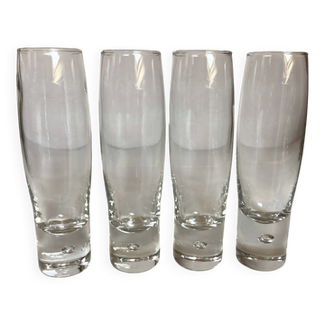 4 flûtes bulle au pied style kosta boda