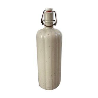 Bottle in glazed stoneware 19th linen color