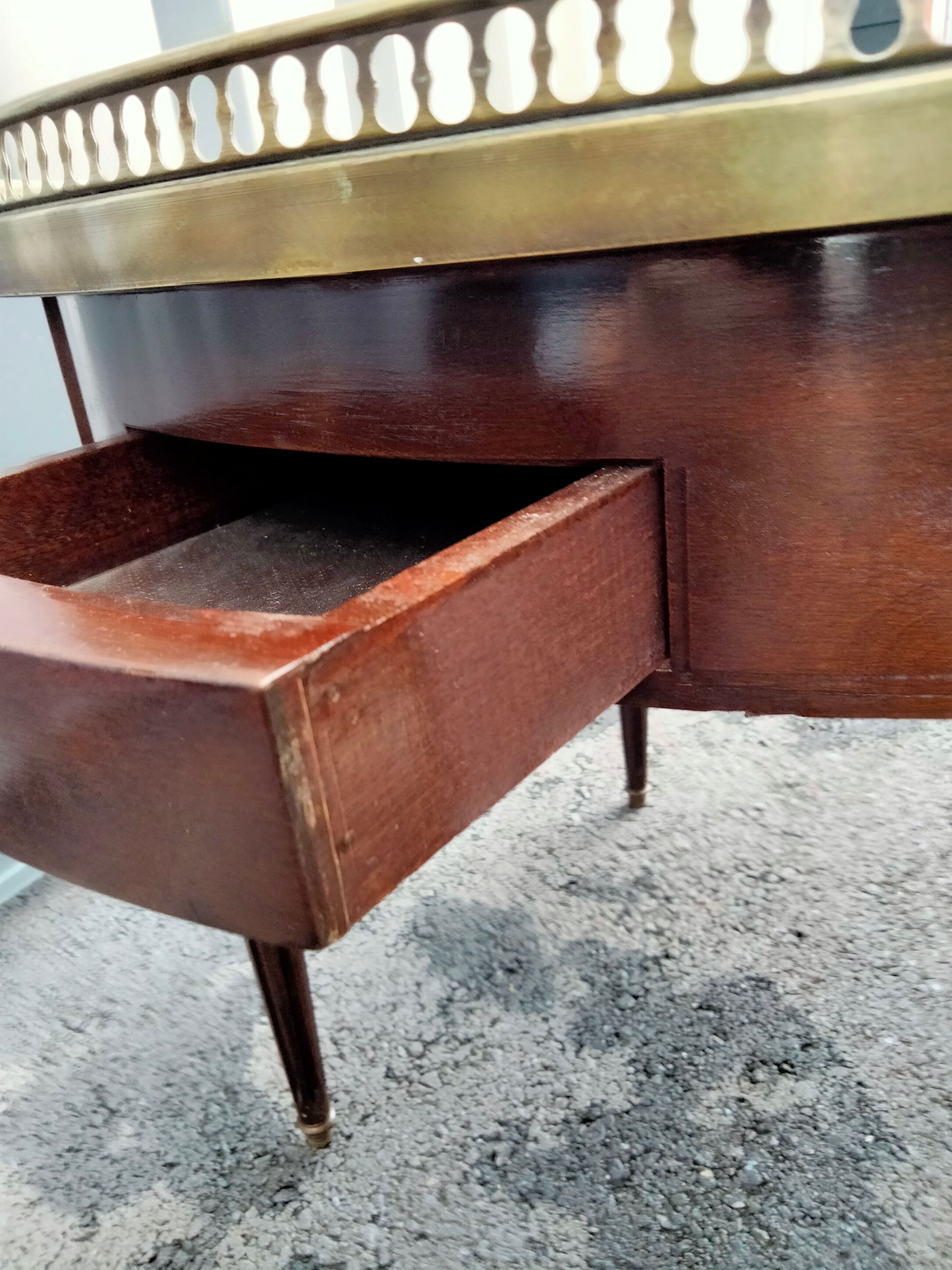 Coffee table hot water bottle marble top louis xvi old style