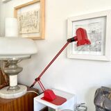 Red metal desk lamp