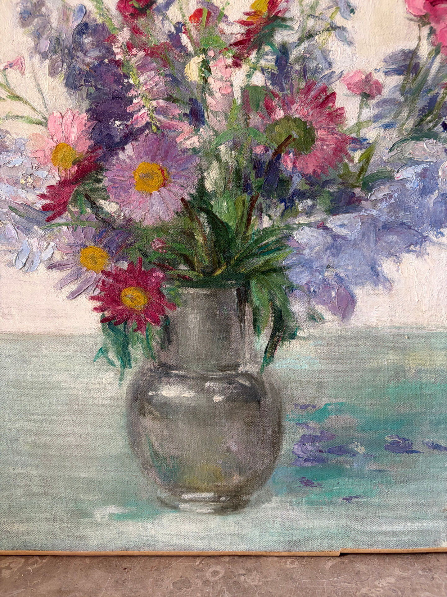 Bouquet de printemps, huile sur toile signée 1964
