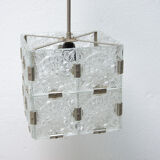 Glass Cube Pendant from Kamenický Šenov, 1970s