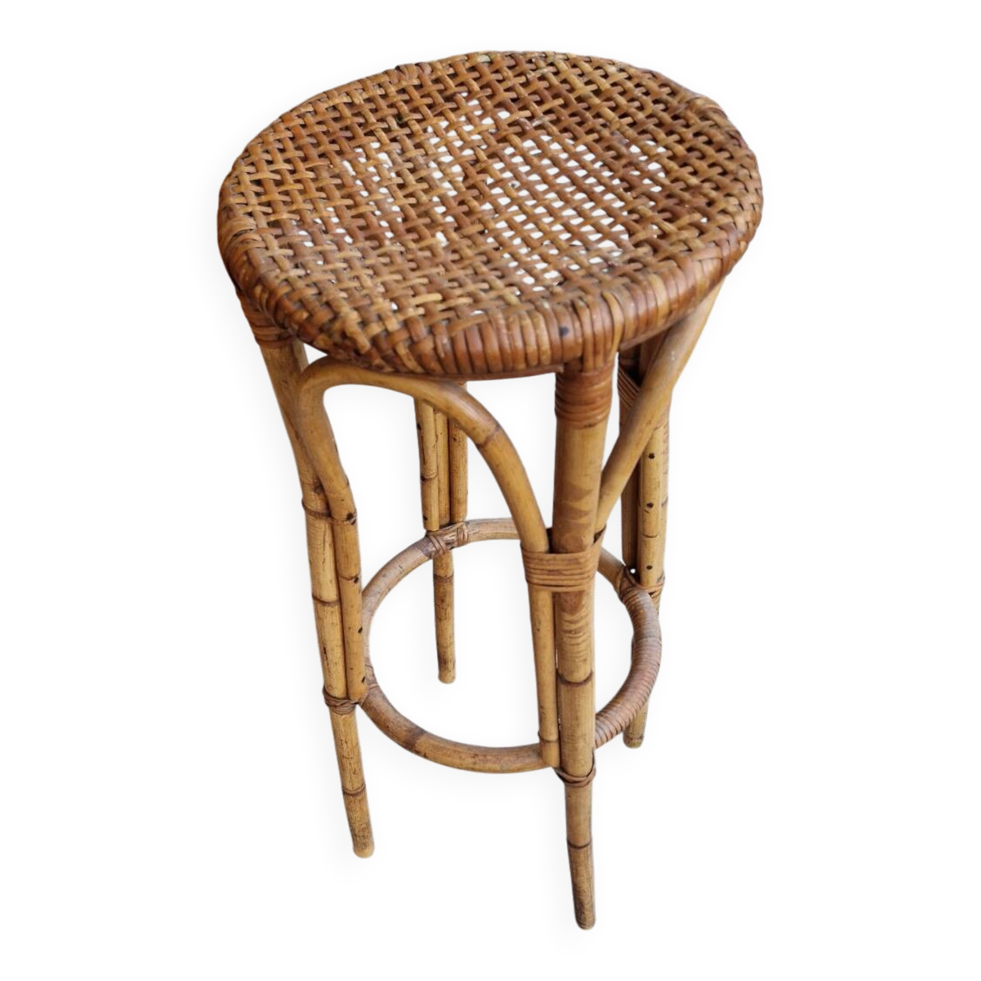 Vintage rattan stool