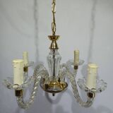 Lustre 4 lumières verre et laiton