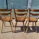 Lot de 3 chaises de bistrot en bois bar vintage