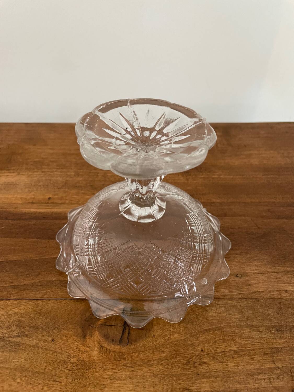 Small old glass fruit bowl