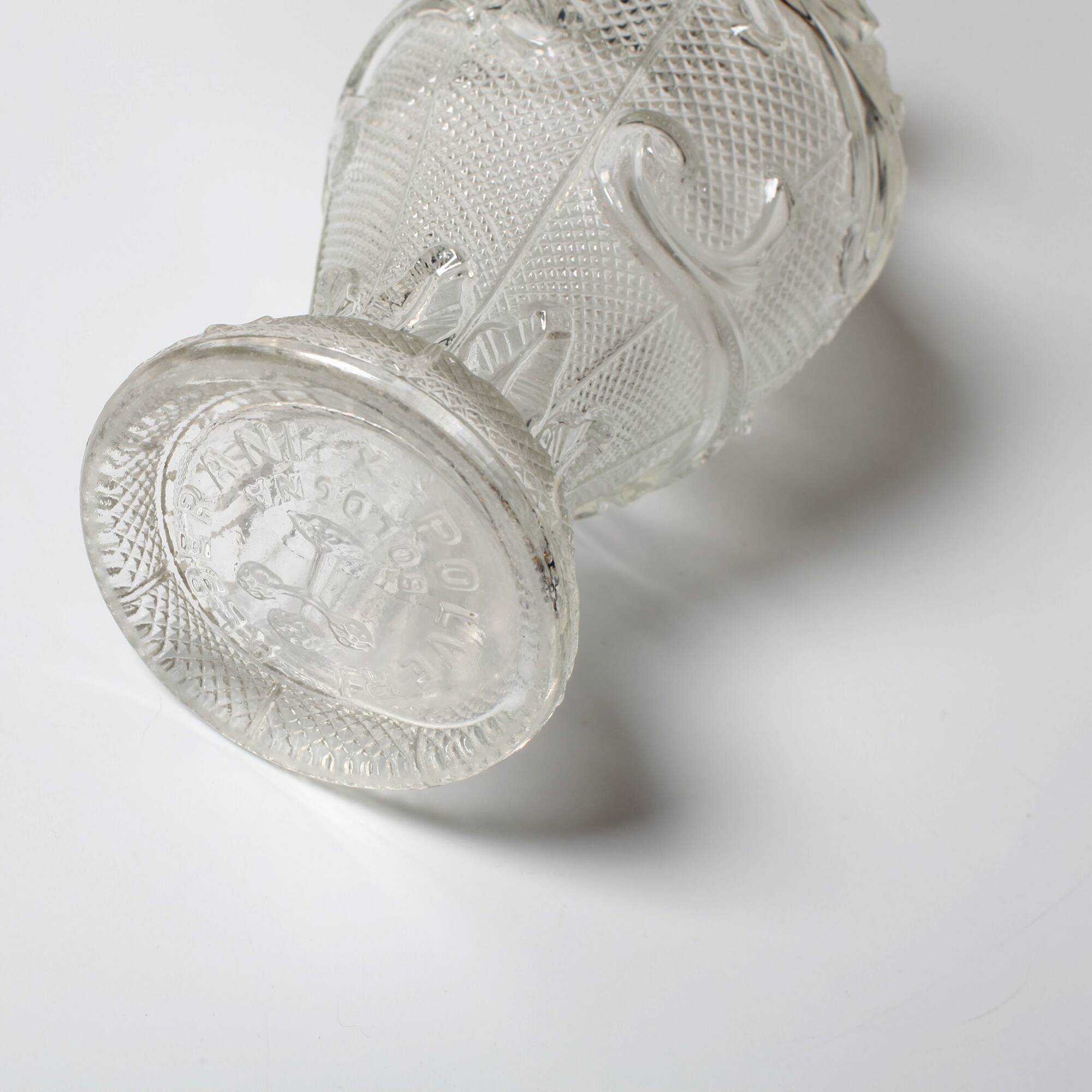 Italian Glass Bottle with Ceramic Stopper / Polveri Alberani / 1950s–1970s