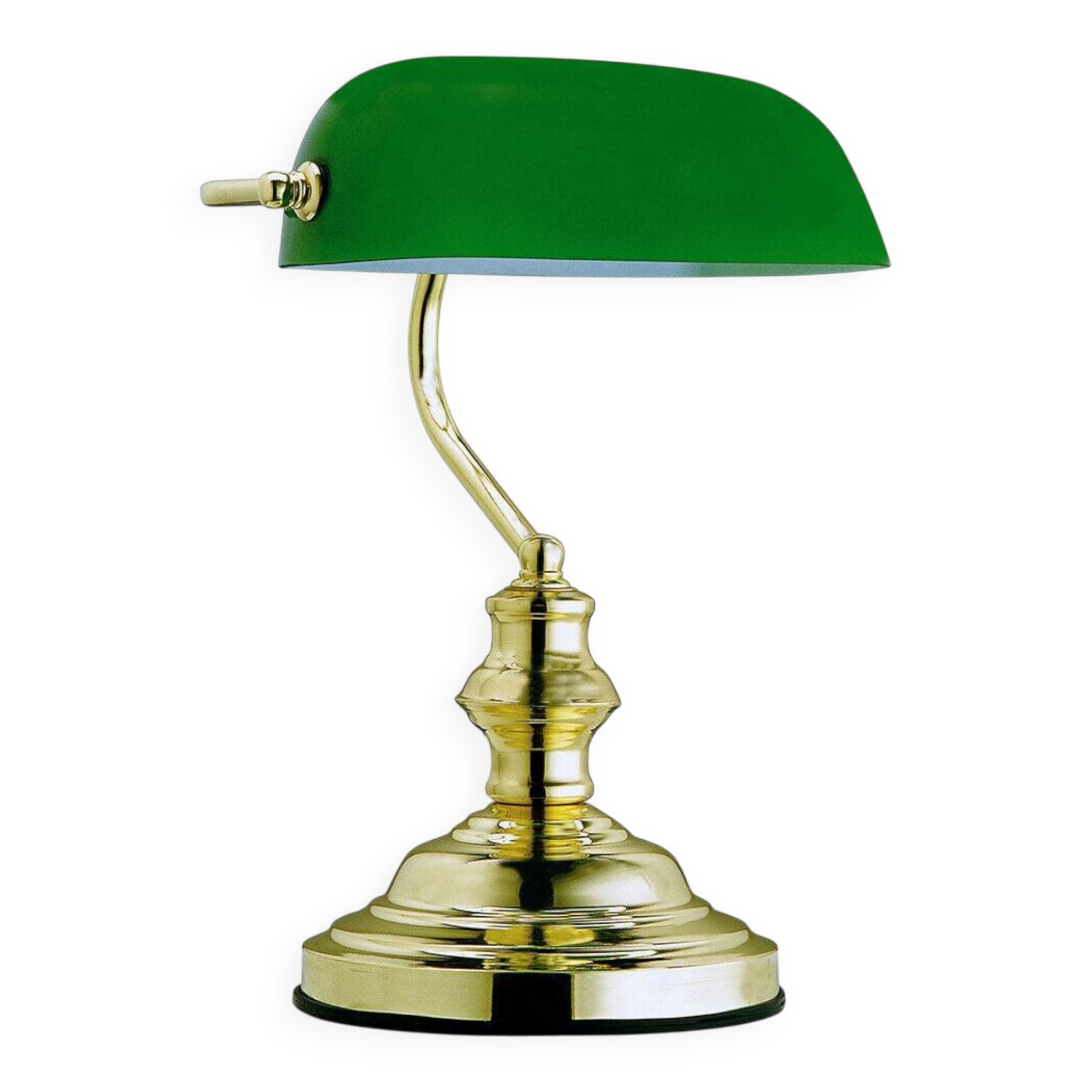 Notary banker desk lamp brass shiny
