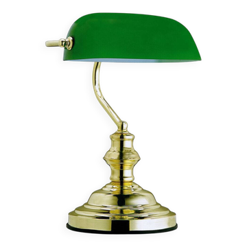 Notary banker desk lamp brass shiny