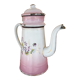 Enamelled sheet metal coffee maker with floral decoration