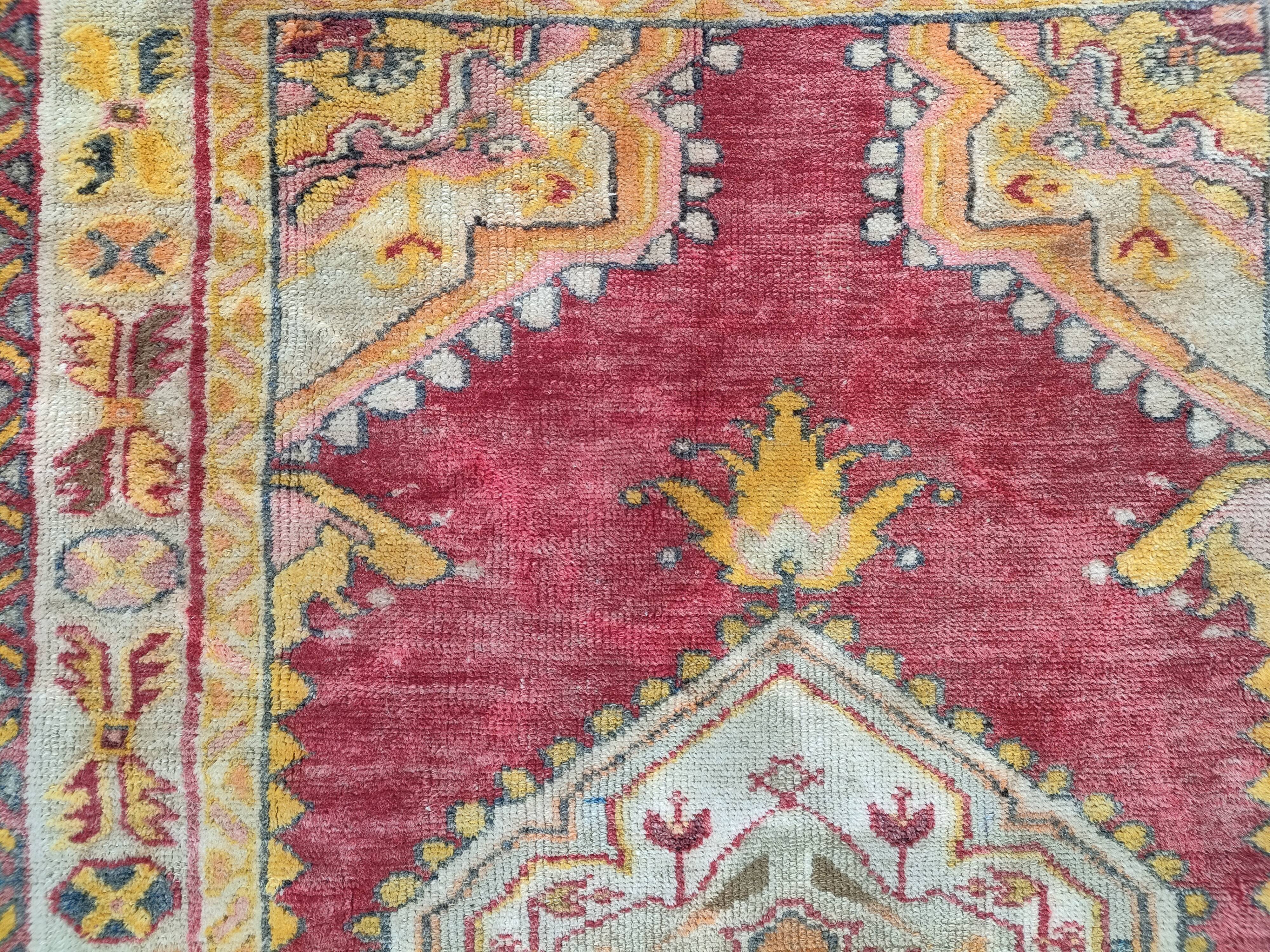 Tapis patiné orient laine fait mai 166 cm x 95 cm