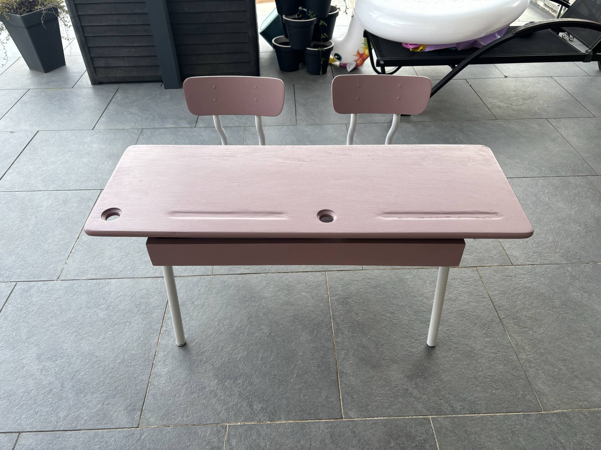 Vintage double school desk fully restored