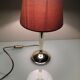 Lampe en  métal doré et abat jour peau de peche / vintage années 70-80
