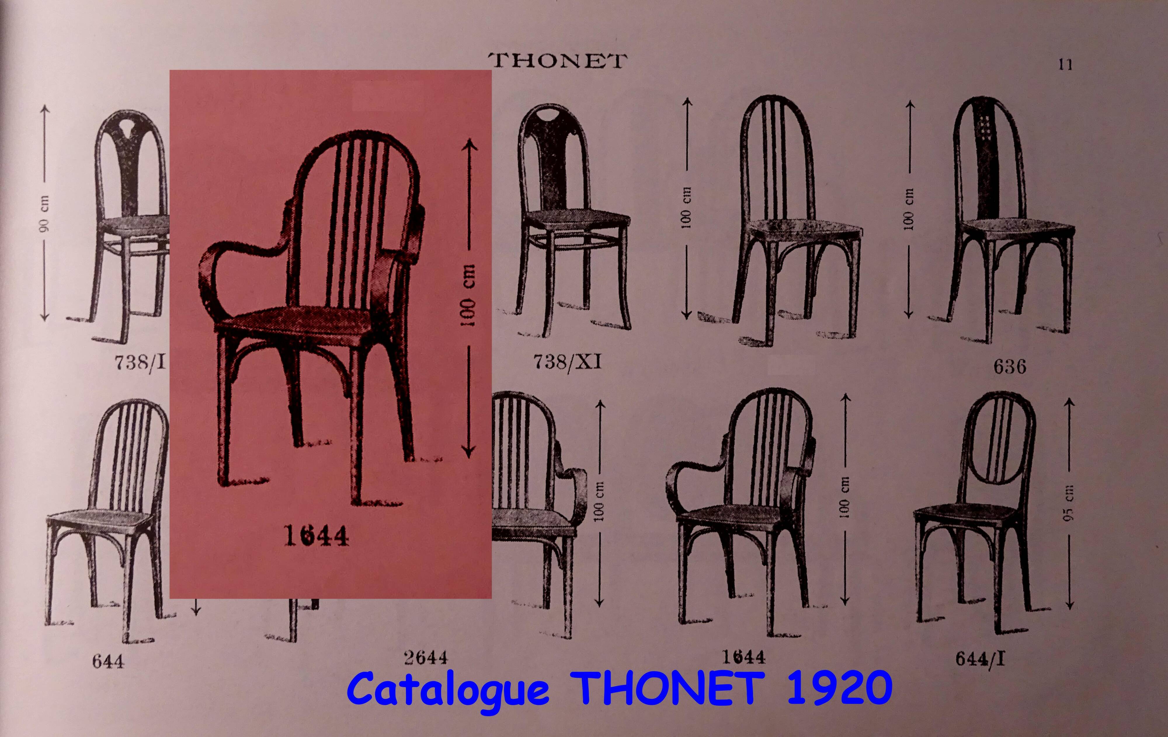THONET armchair No. 1644, circa 1920 Secession, Art Deco