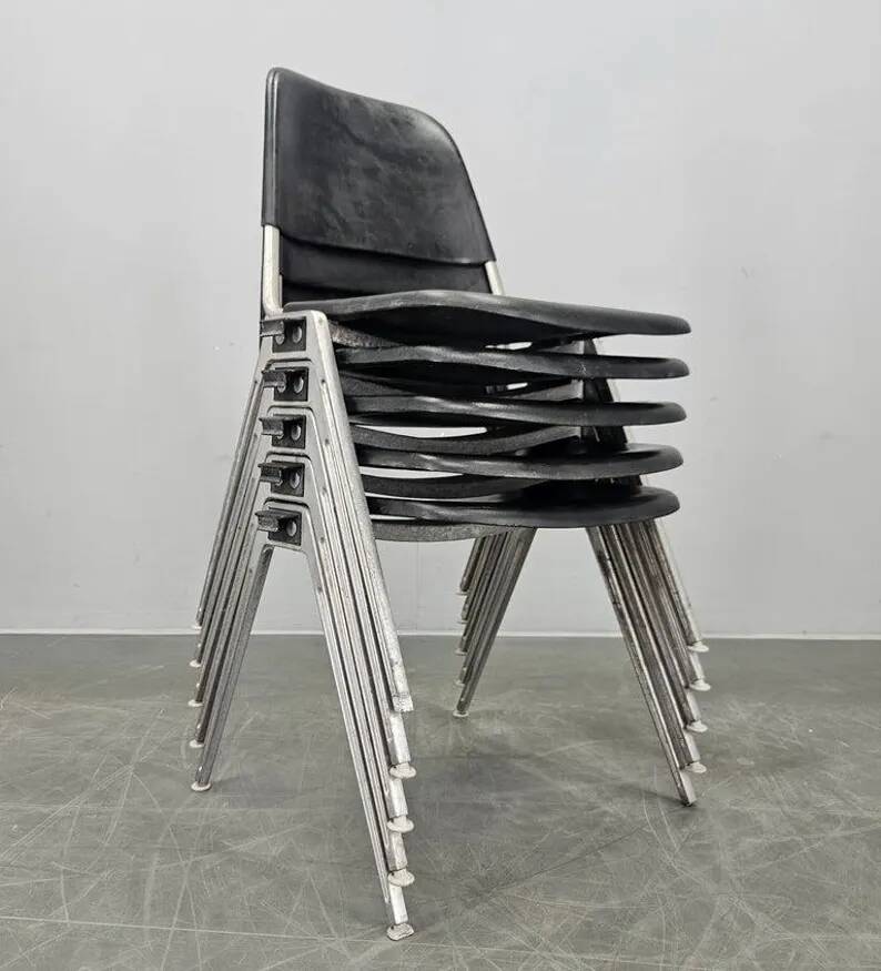 Set of Five Midcentury Knoll Stackable Chairs by Don Albinson, 1970s