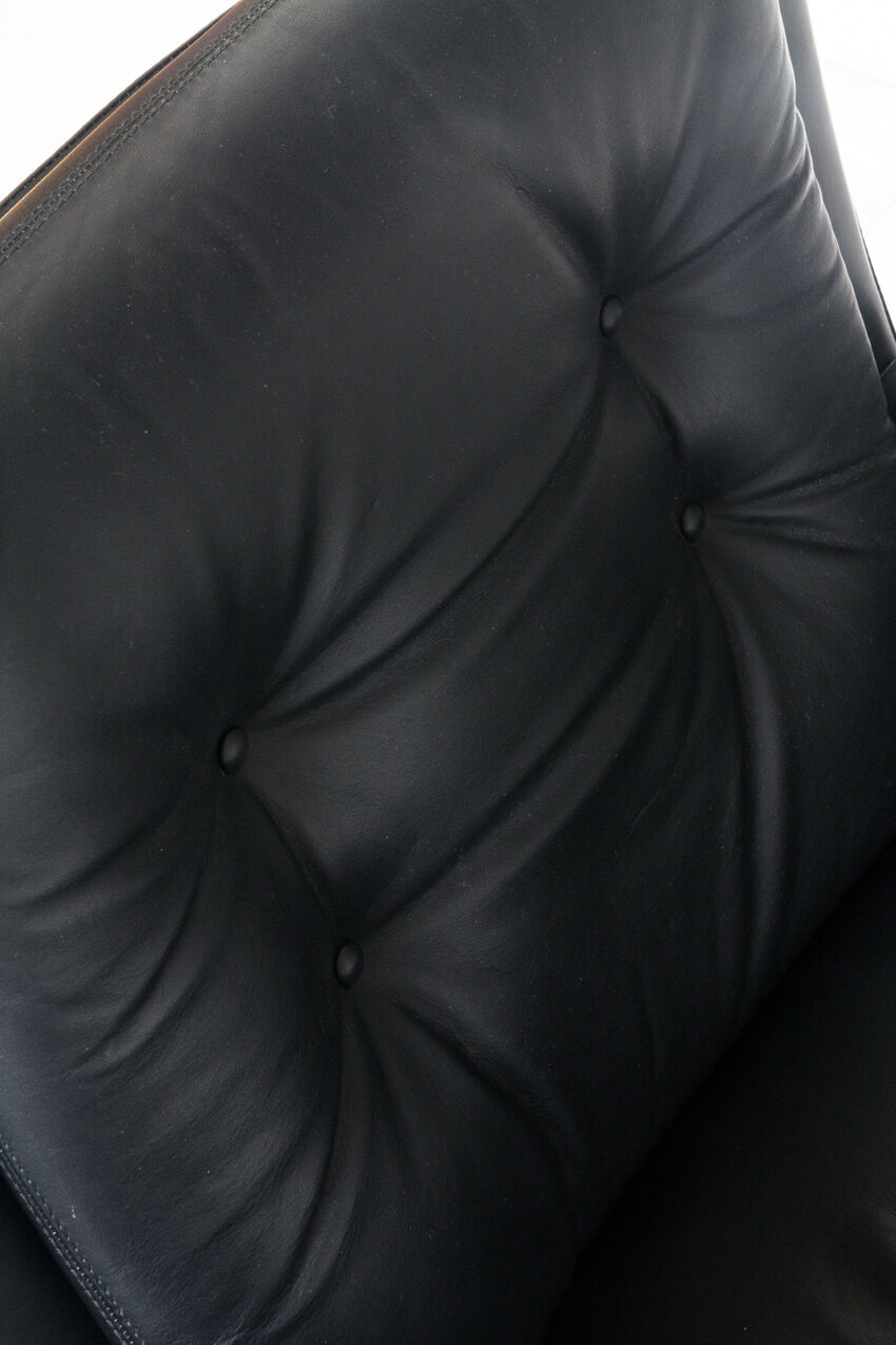 Vintage leather revolving chair, France 1960