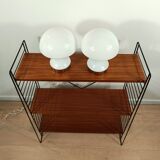 Set of 2 mushroom table lamps in opaline glass