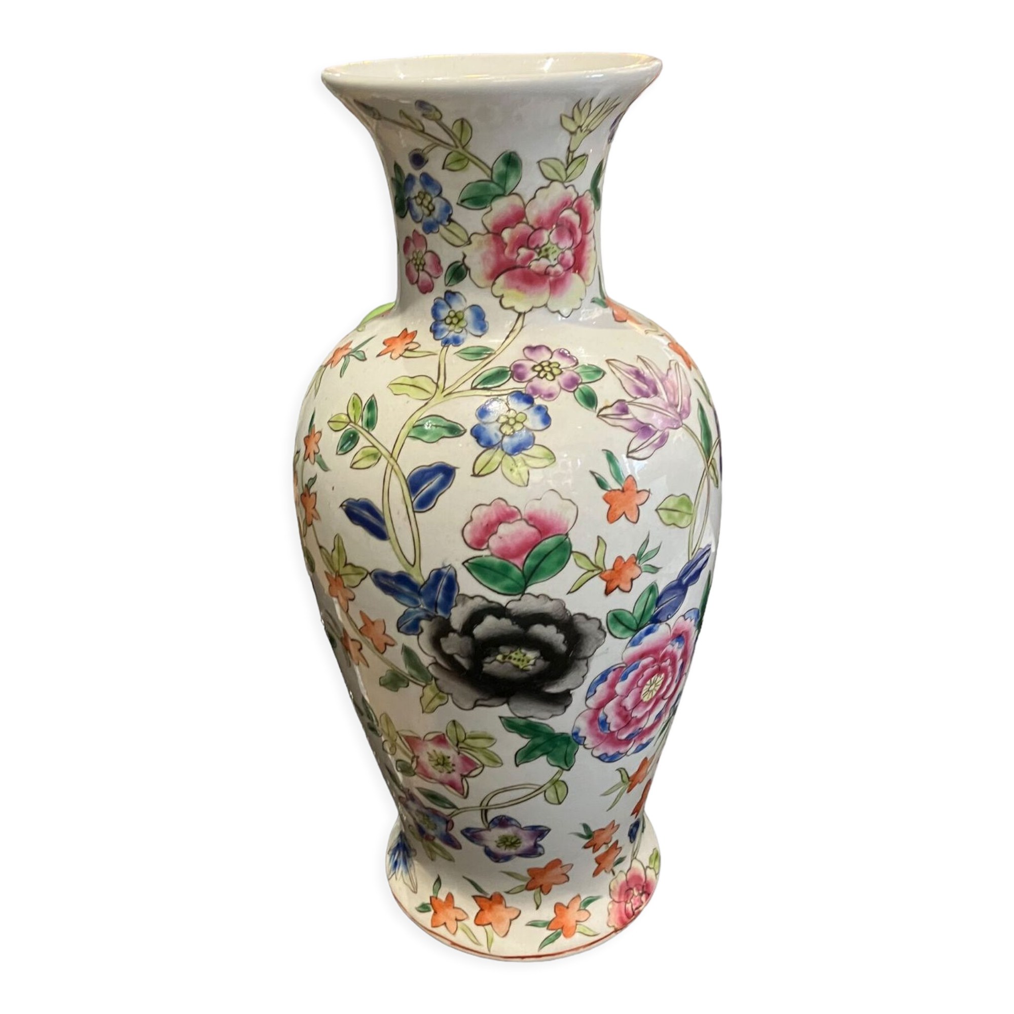 China porcelain vase painted floral decor