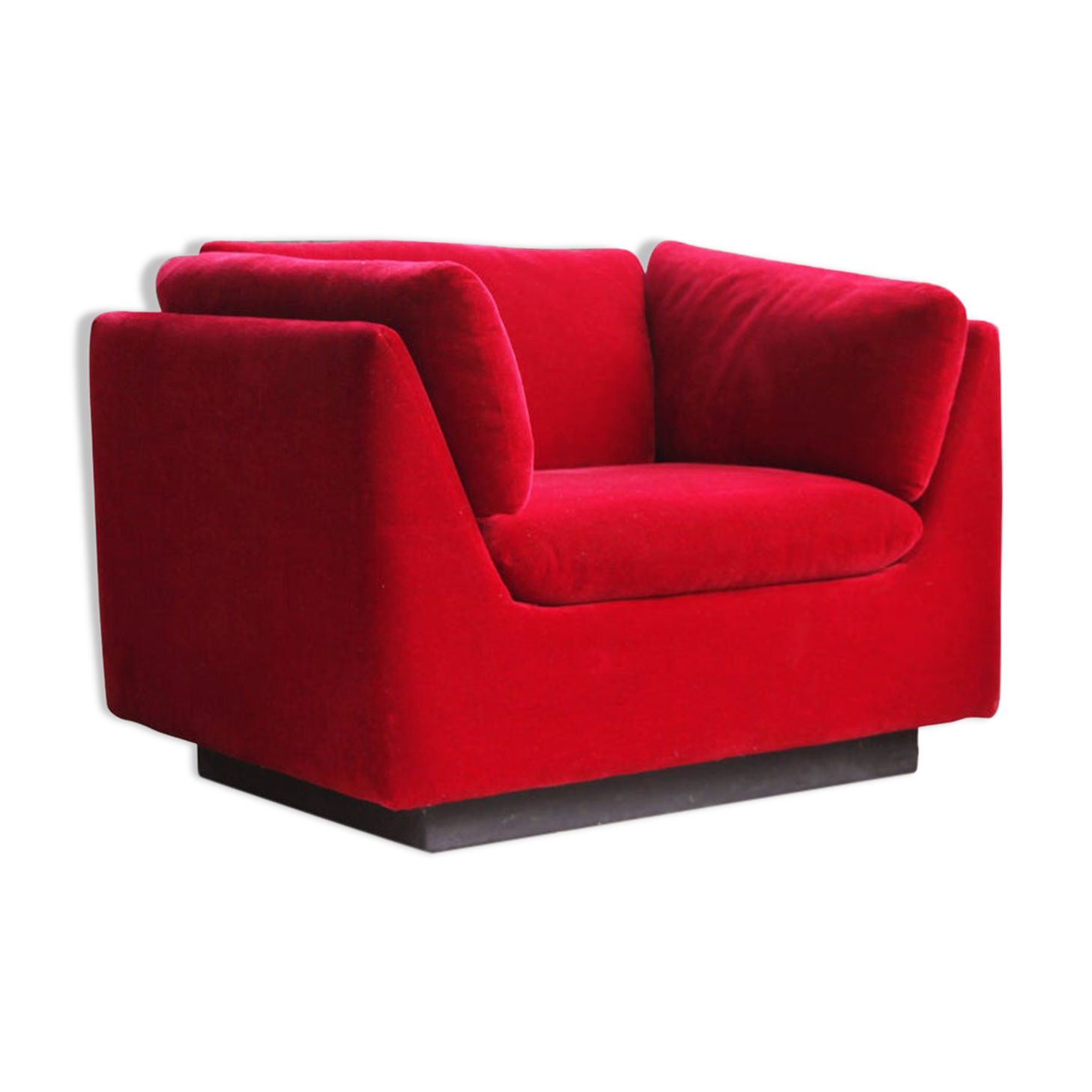 Post-modern red chaise longue by Metropolitan of San Francisco