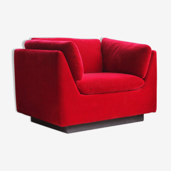 Post-modern red chaise longue by Metropolitan of San Francisco