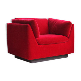 Post-modern red chaise longue by Metropolitan of San Francisco