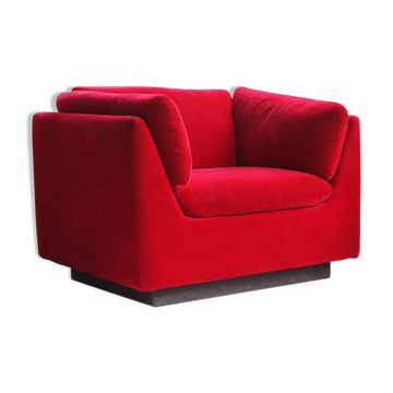 Post-modern red chaise longue by Metropolitan of San Francisco
