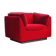 Post-modern red chaise longue by Metropolitan of San Francisco