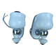 Pair of chrome and white ceramic wall lights