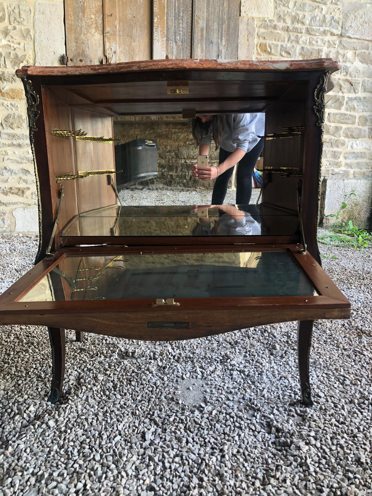 Inlay console with marble