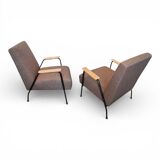 1 pair of Pierre Guariche armchairs