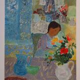 Nancy DELOUIS: Little girl's dream, original signed lithograph.