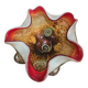 Murano glass bowl – Millefiori & red rim – 26 cm