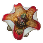 Coupe en verre de Murano – Millefiori & bord rouge – 26 cm