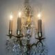 19th-century wall sconce, bronze and crystal pendants.