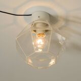 Beautiful 1970s Limburg glass ceiling lamp in octagon shape