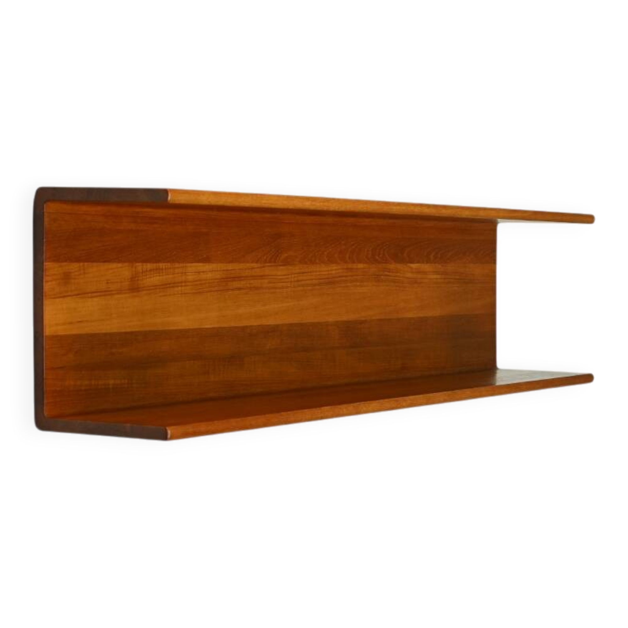Solid teak wall shelf, 1960s Germany.