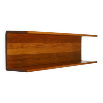 Solid teak wall shelf, 1960s Germany.