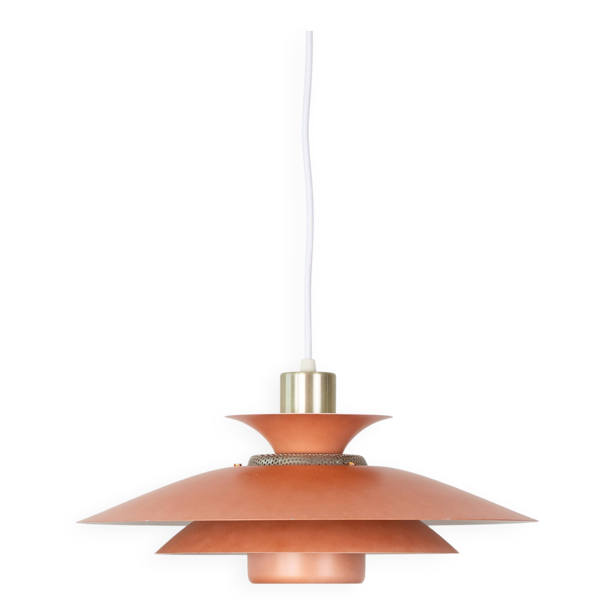 Danish vintage suspension lamp by Kurt Wiborg, Jeka, 1980s.