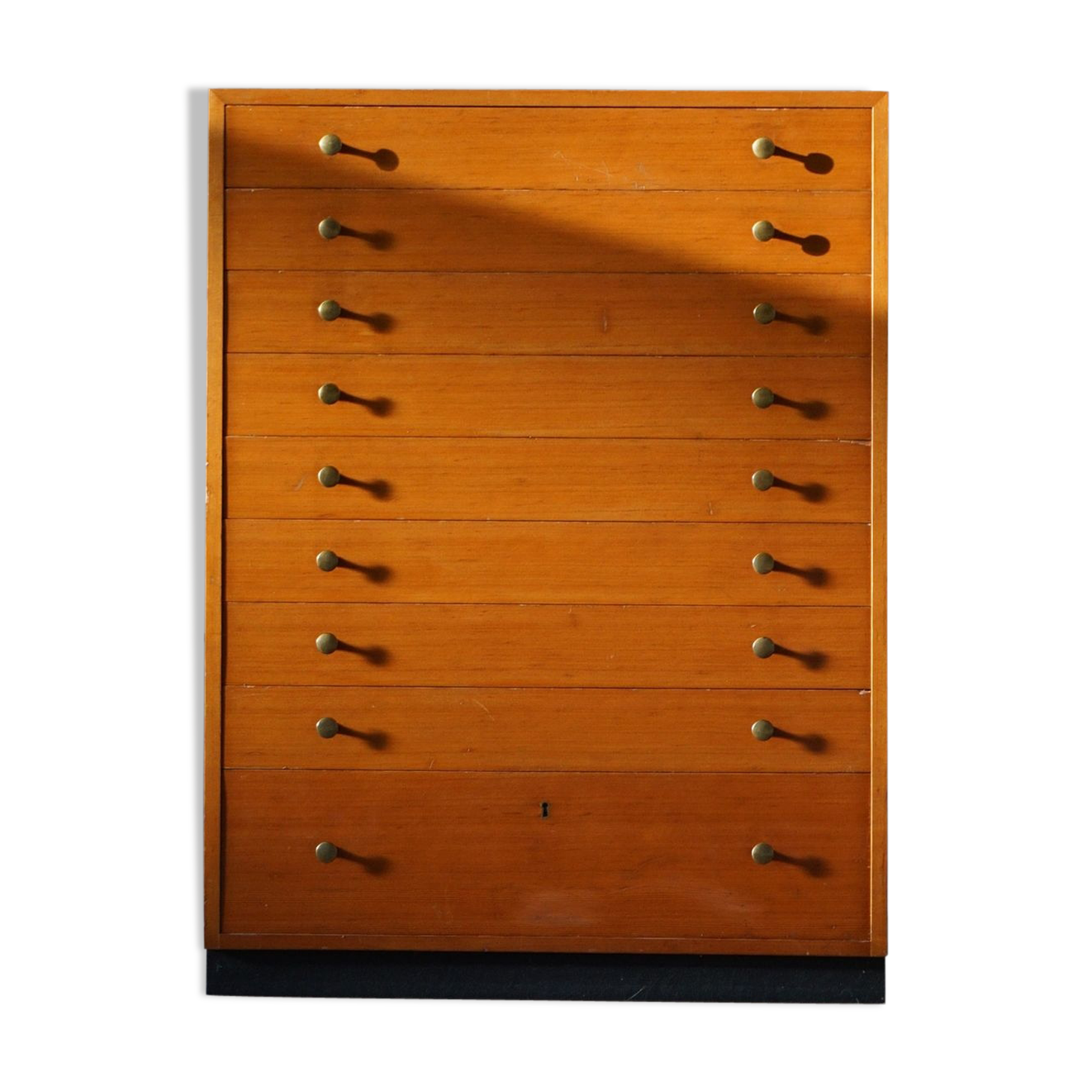 Oregon Pine Chest of Drawers with Brass Handles, 1970s