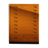 Oregon Pine Chest of Drawers with Brass Handles, 1970s