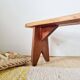 Old farmhouse bench in solid wood - 128 cm
