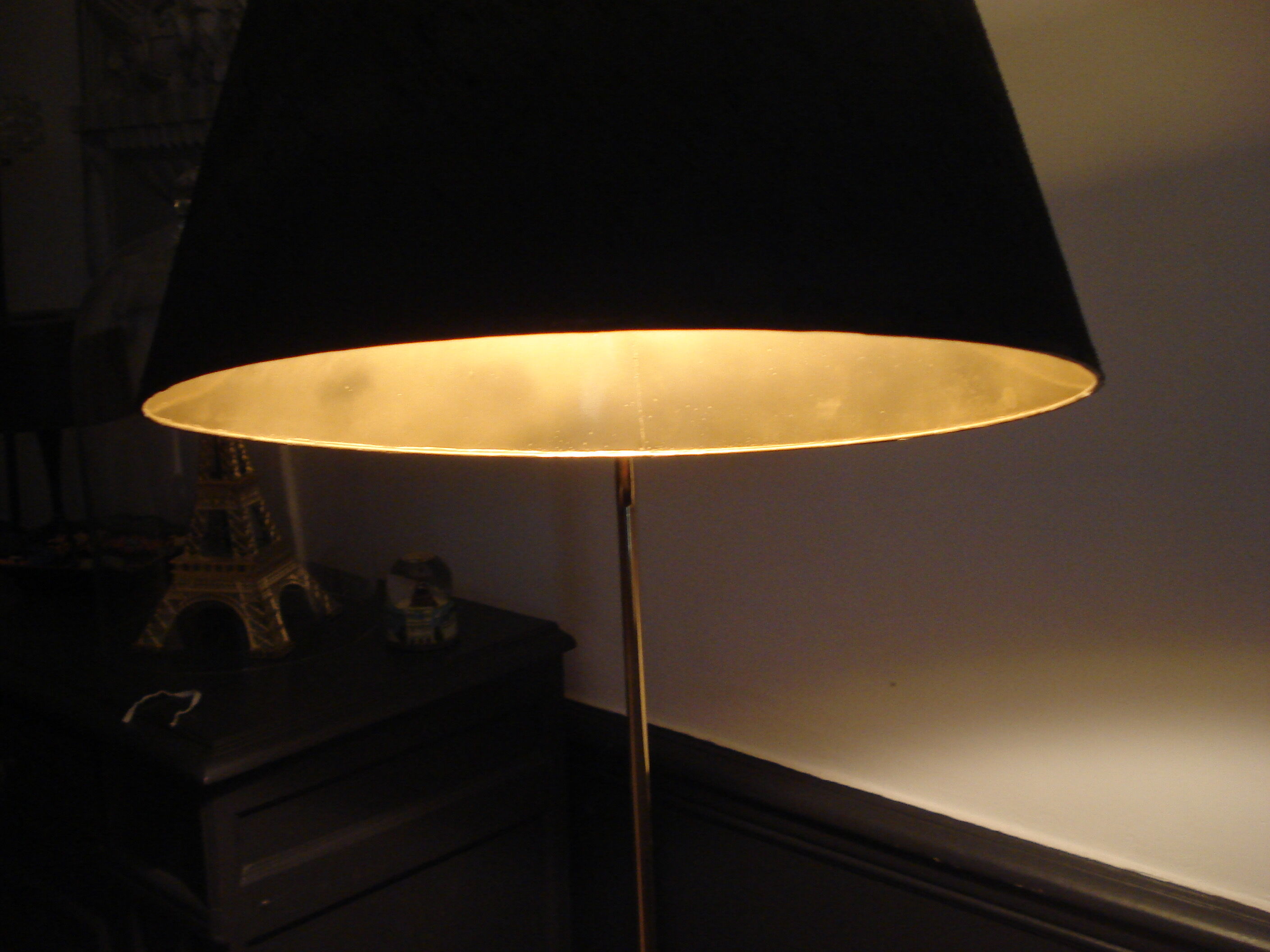 Vintage floor lamp 1960 has tablet and disc storage