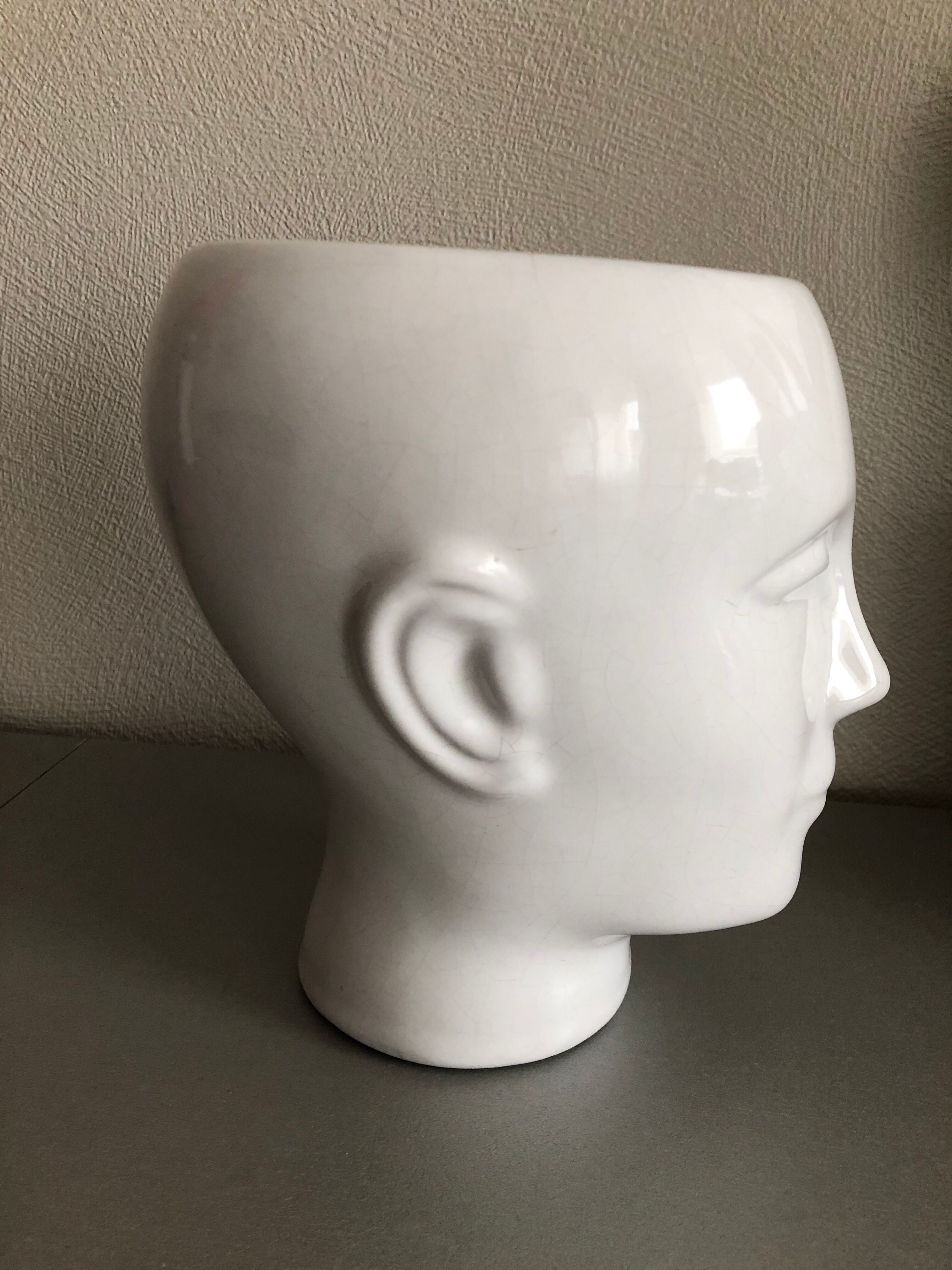 Ceramic face vase