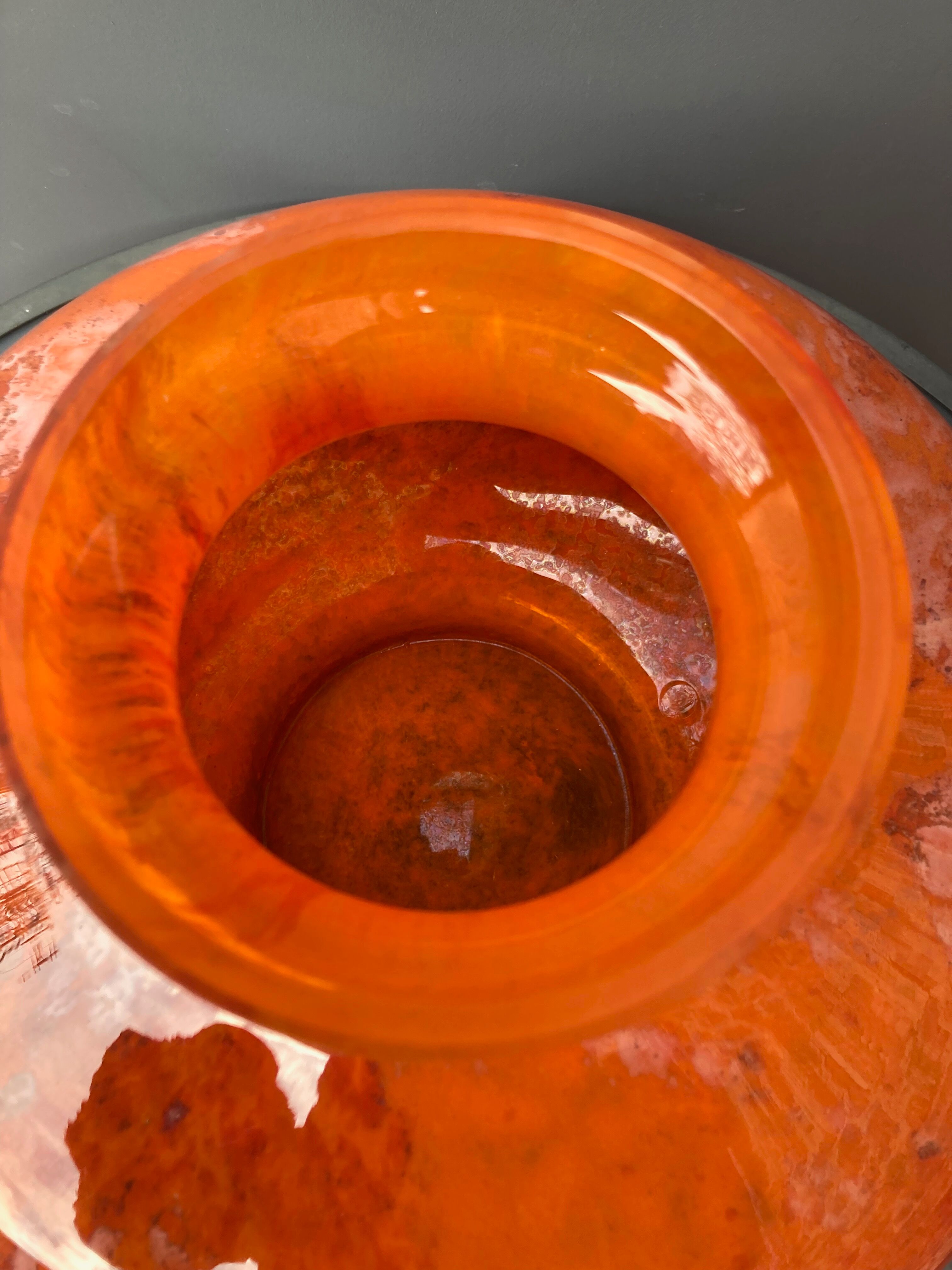 Large art-deco vase le lorrain glassware Daum Nancy 1925