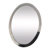 Art Deco oval mirror in chrome brass, France 1930 vintage