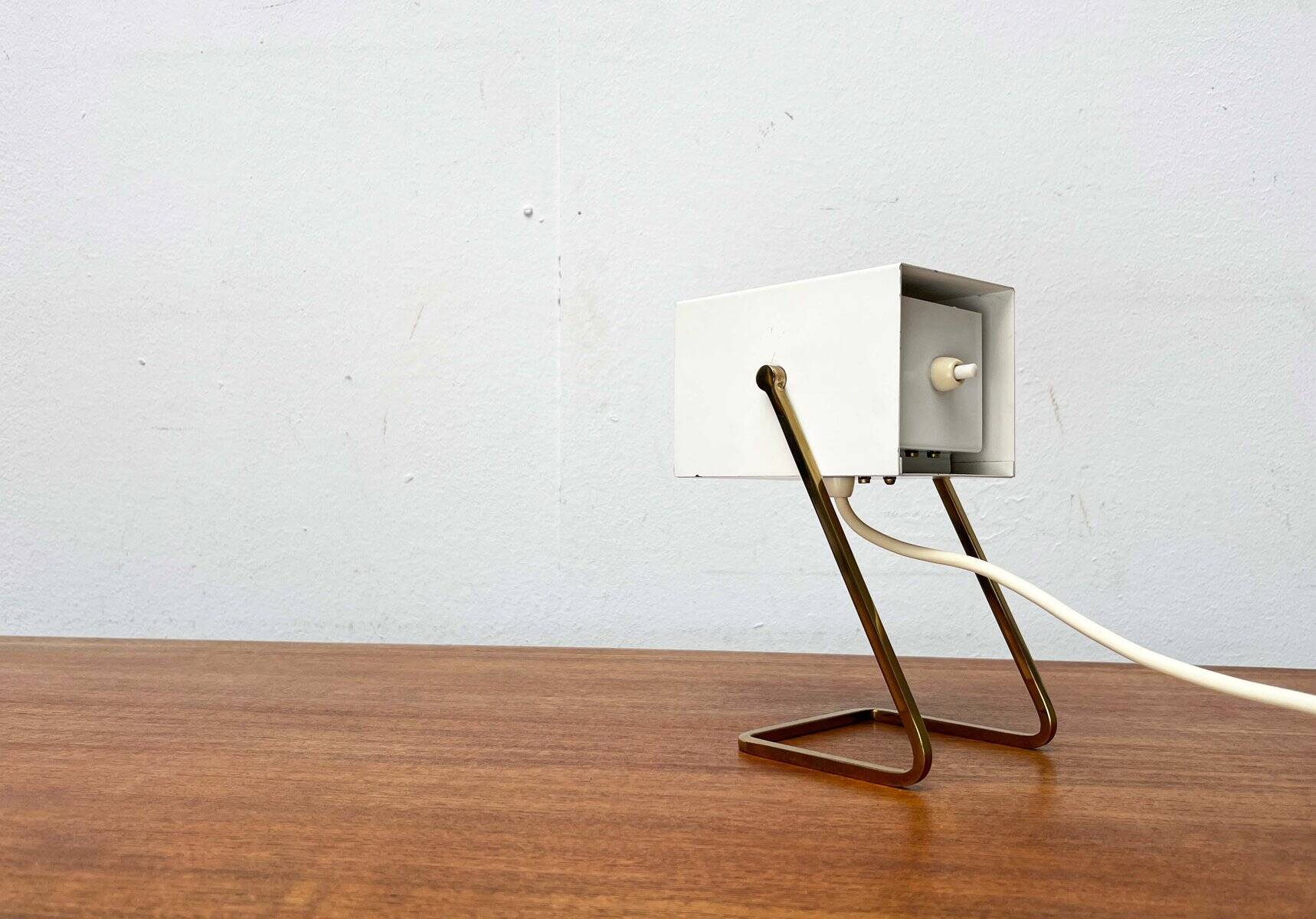 Modern mid-century German cube table lamp by Kaiser Leuchten, 1960s.