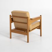 Pair of Oak and Leather Armchairs by Uluv Krasna Jizba, 1960s